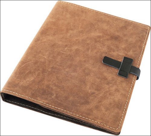 Kožený šanon - kůže Pull up Braun