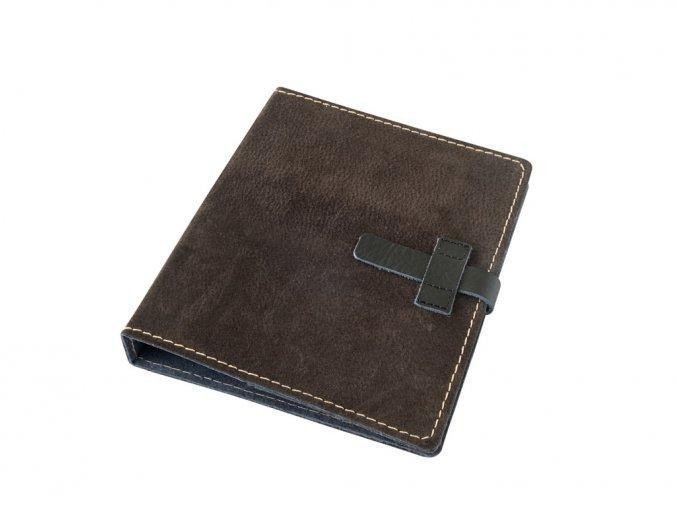 Kožený diář A5 - kůže hnědá tmavá semiš