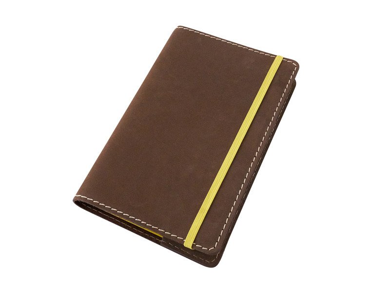 Kožený obal na diář Moleskine M 18 x 12 cm - kůže hnědá Nubuk