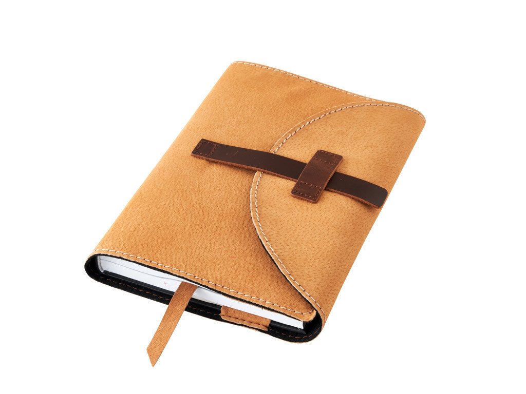 Variabilní kožený obal se sponou XL - kůže medová semiš