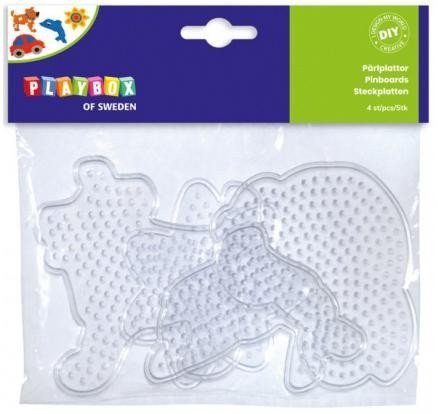 Playbox Destičky pro zažehlování 4 ks pes auto ryba kytka