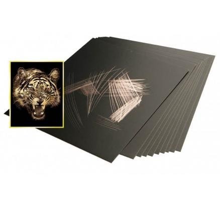 Essdee Škrabací folie - zlatá 305 x 229 cm 10 ks