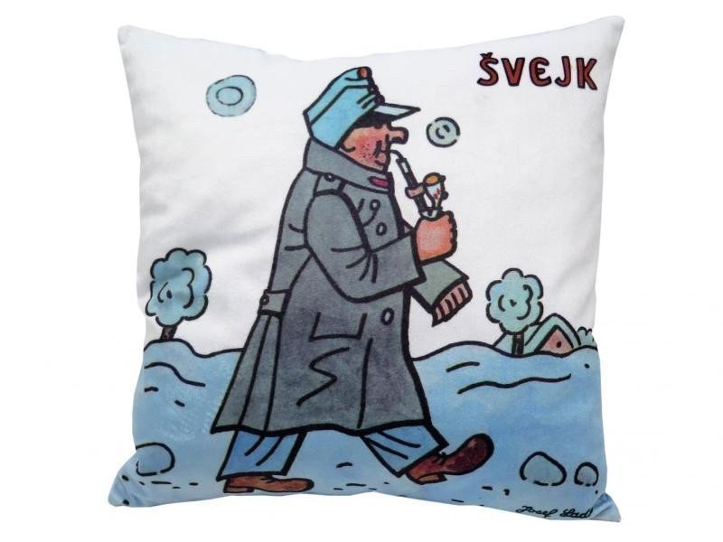 Švejk v zimě Polštář 30x30cm