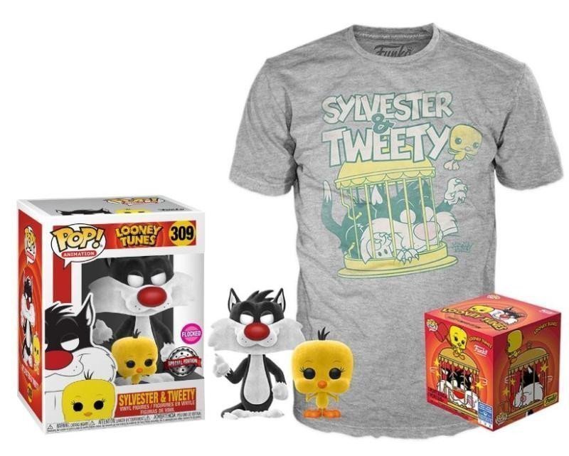 Funko POP  Tee Looney Tunes Sylvester and Tweety velikost S exkluzivní sada s tričkem