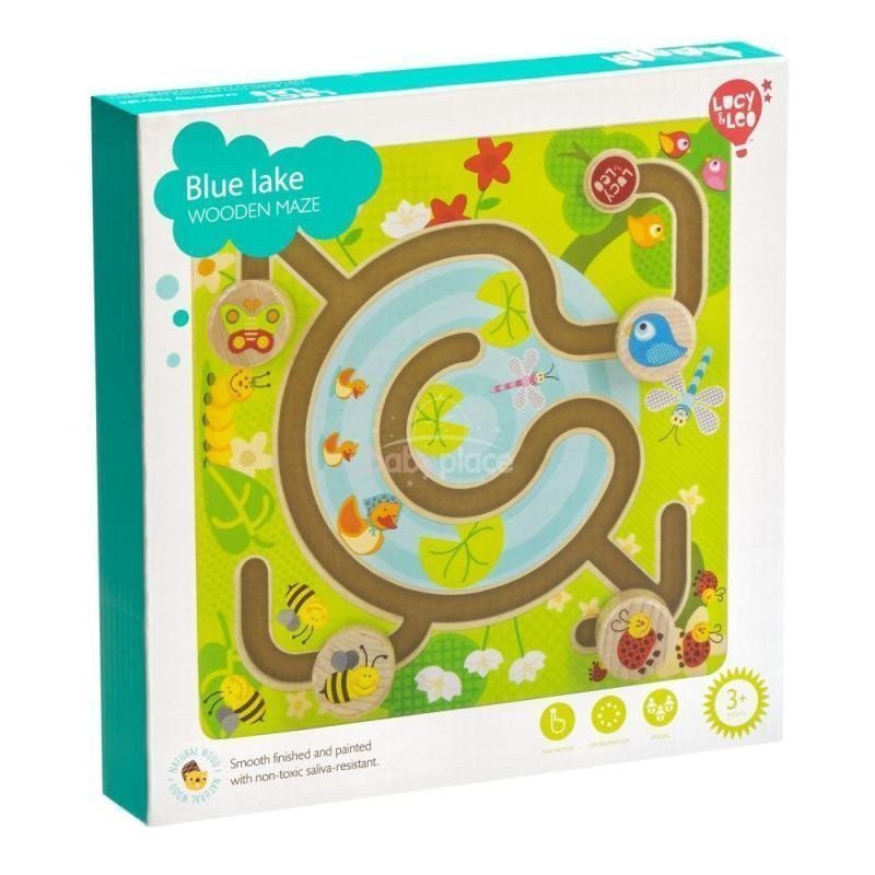 Lucy  Leo dřevěný motorický labyrint - Modré jezero