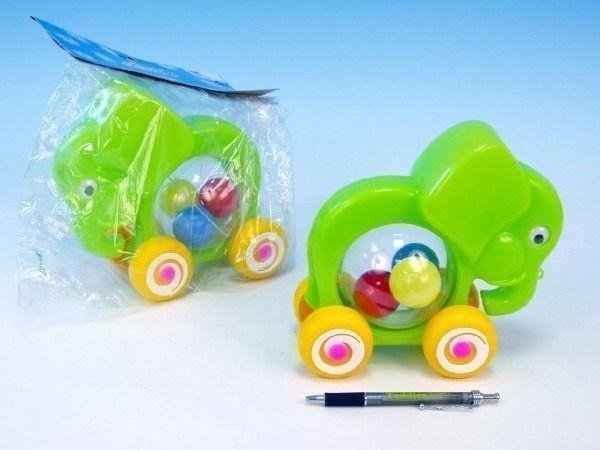 Tahací Slon s míčky 20x18x95cm plastový