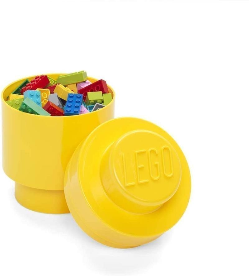 Úložný box LEGO kulatý - žlutý