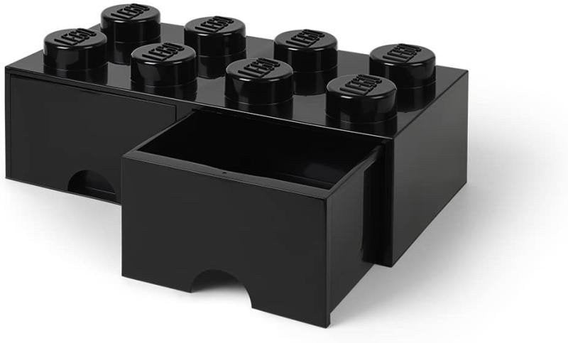 Úložný box LEGO s šuplíky 8 - černý