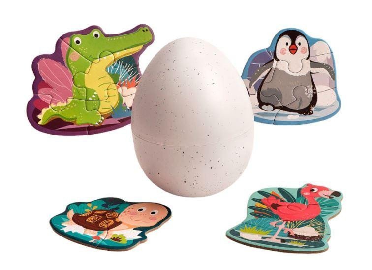 Puzzle Mláďata ve vejci dřevěné s hračkou