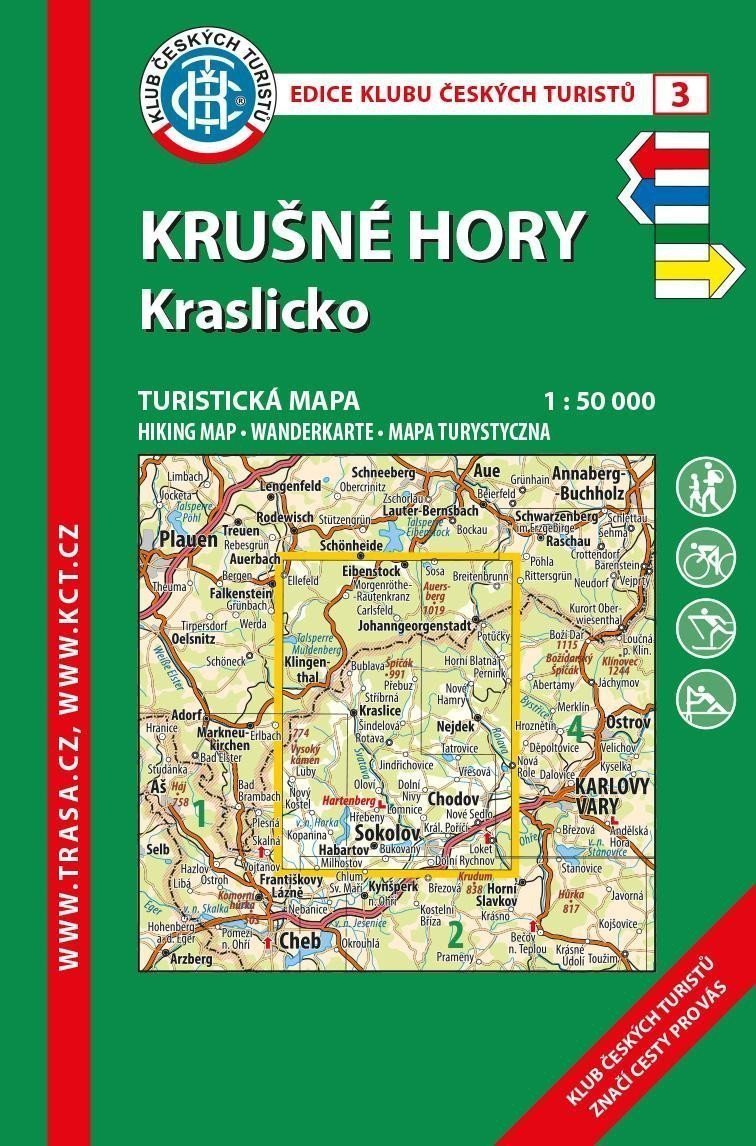 KČT 3 Krušné hory-Kraslicko 150 000  Turistická mapa