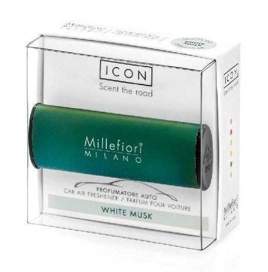 Millefiori Milano Icon White Musk  vůně do auta Classic - zelená