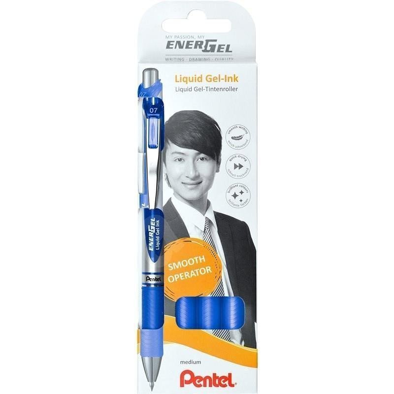 Pero gelové Pentel EnerGel BL77 - modré 07mm  4ks sada
