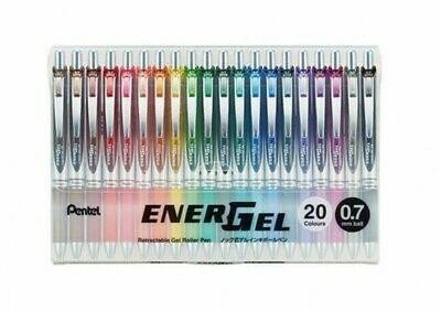 Pero gelové Pentel EnerGel BL77 - 20 barev 07mm  sada
