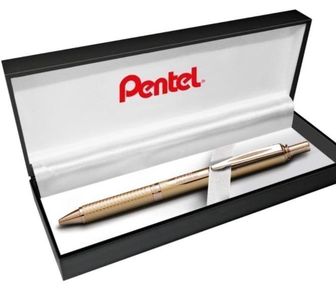 Pero gelové Pentel EnerGel BL407 - zlaté 07mm v dárkové krabičce