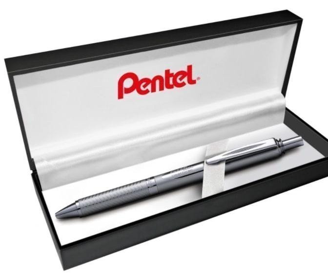 Pero gelové Pentel EnerGel BL407 - stříbrné 07mm v dárkové krabičce