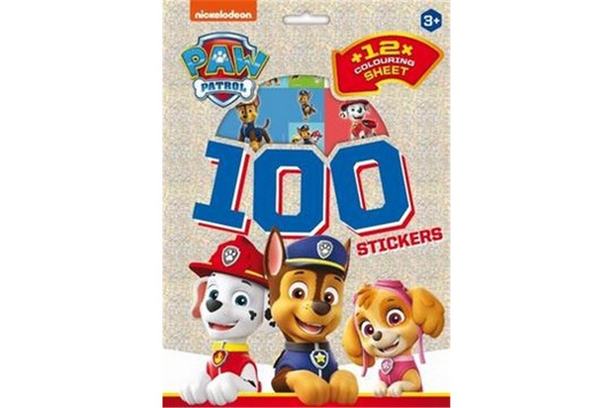 Tlapková patrola - 100 samolepek s omalovánkovými listy