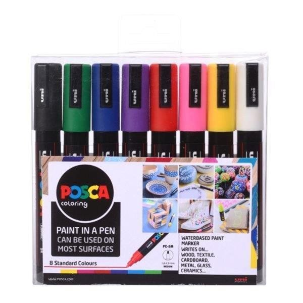 Posca Sada akrylových popisovačů 18-25 mm - základní barvy 8 ks