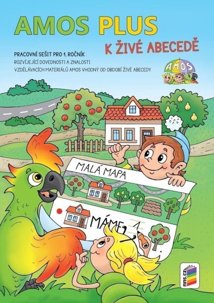 AMOS PLUS K ŽIVÉ ABECEDĚ  se samolepkami (barevný pracovní sešit) (2022)