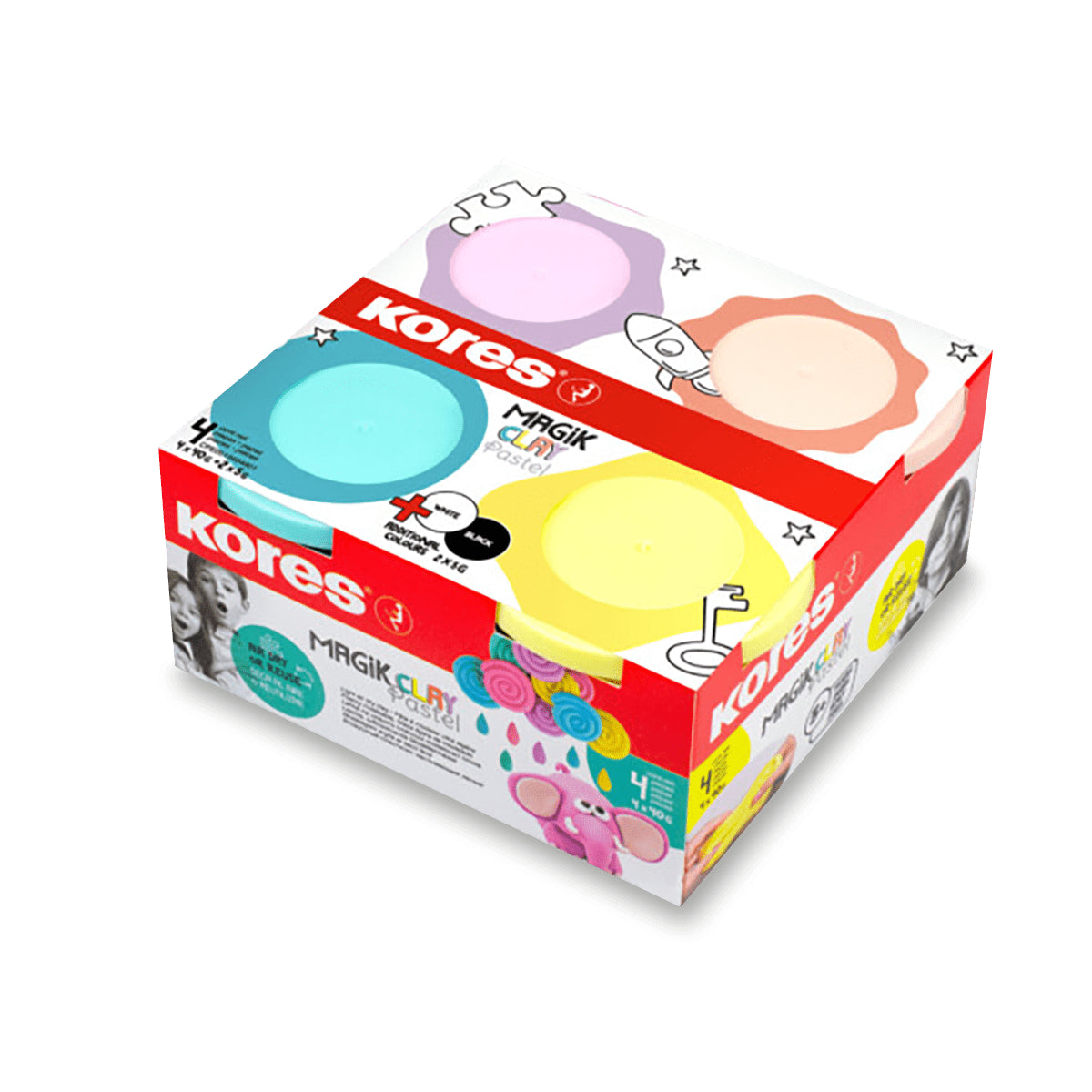 Kores Sada Magik Clay Pastel lehká modelovací hmota 40 g