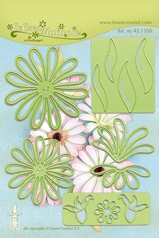 Vyřezávací a embosovací kovové šablony - Kopretina 11 ks