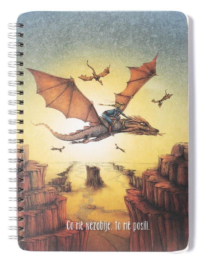 Kroužkový blok A5 Co mě nezabije to mě posílí - čistý 50 listů