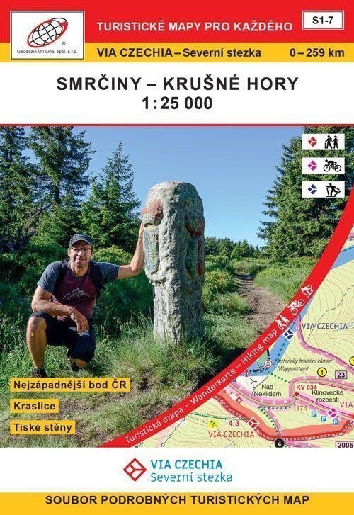 VIA CZECHIA Severní stezka Smrčiny Krušné hory  Turistická mapa Geodézie On Line S1-7 – Hocek Jan