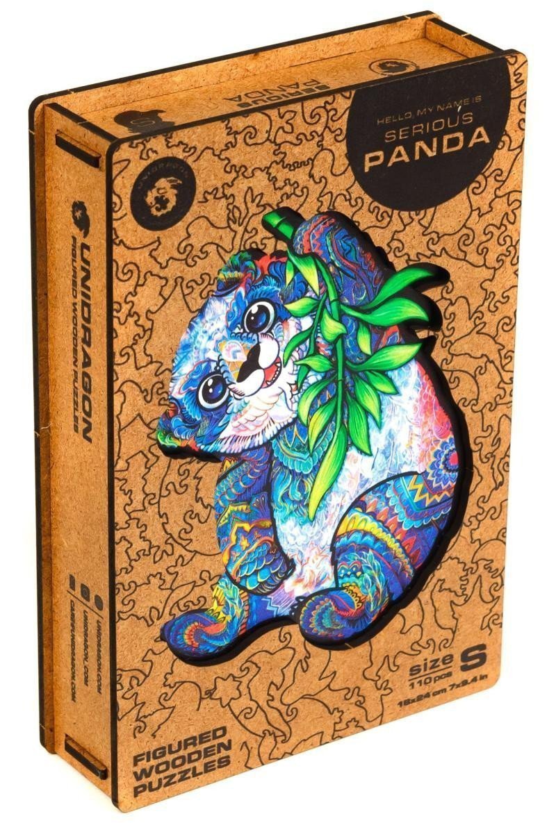 Unidragon dřevěné puzzle - Panda velikost S