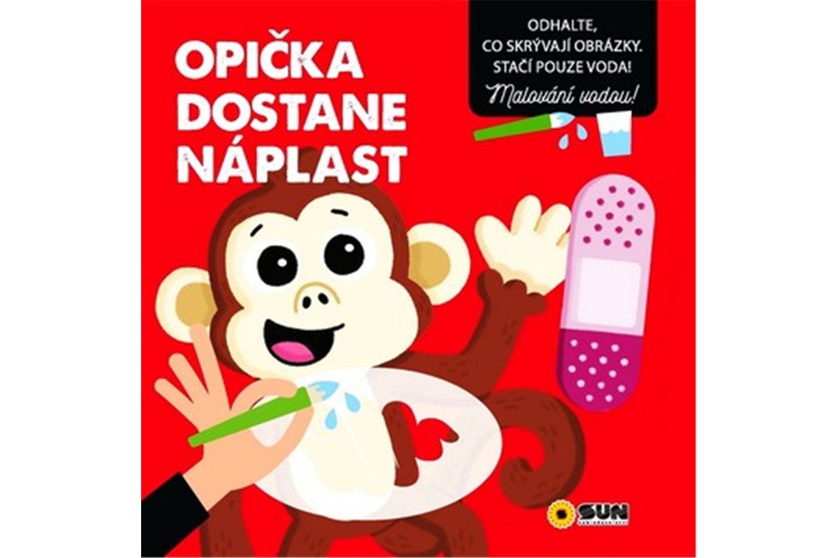 Opička dostane náplast - Malování vodou
