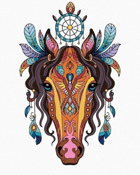 Malování podle čísel 40 x 50 cm - Mandala kůň
