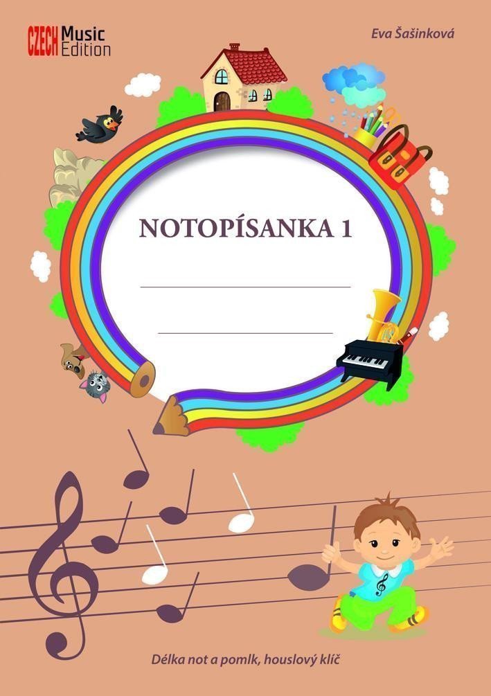 Notopísanka 1 - Délka not a pomlk houslový klíč – Šašinková Eva