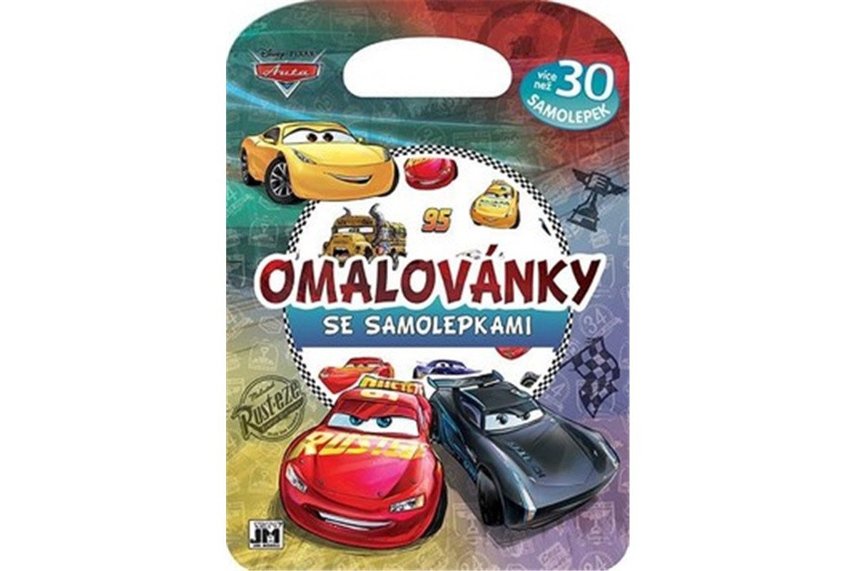 Auta - Omalovánky se samolepkami