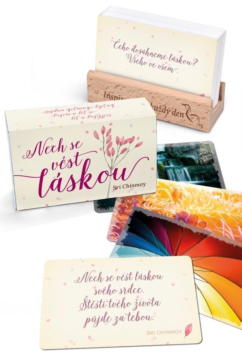 Nech se vést láskou - karty s dřevěným stojánkem – Chinmoy Sri