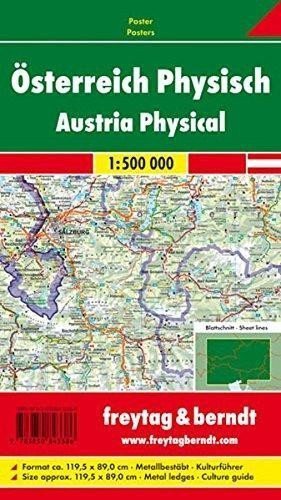 AKN 1 B Rakousko 1500 000  nástěnná mapa lištovaná
