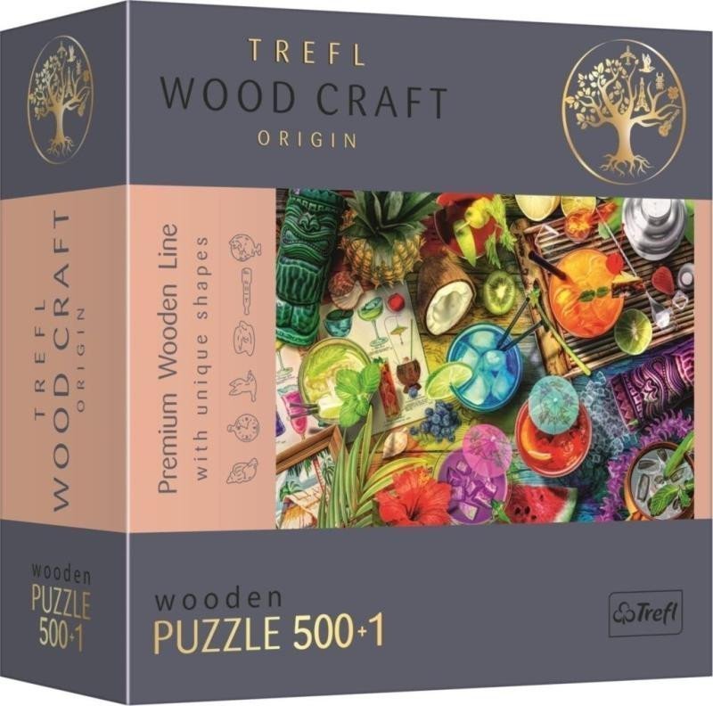 Trefl Wood Craft Origin Puzzle Barevné koktejly 501 dílků - dřevěné