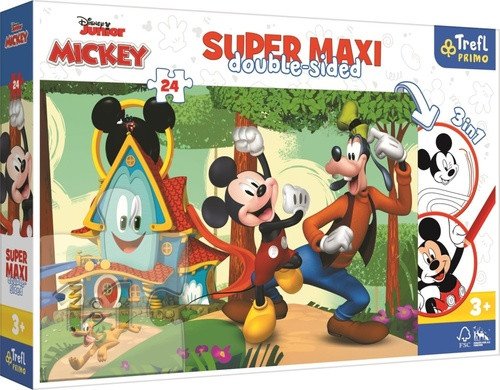 Trefl Puzzle Mickeyho klubík super maxi 24 dílků - oboustranné