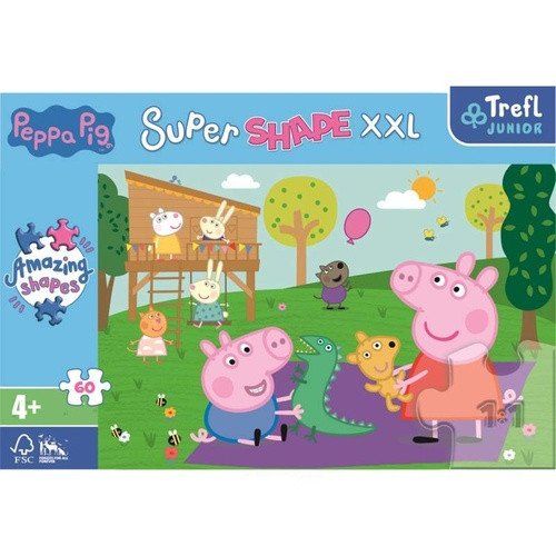 Trefl Puzzle Super Shape XXL Prasátko Peppa Hraní s bráškou 60 dílků