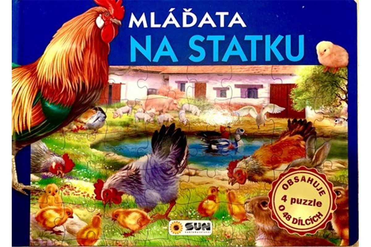 Mláďata na statku - Slož si knížku 4 puzzle o 48 dílcích