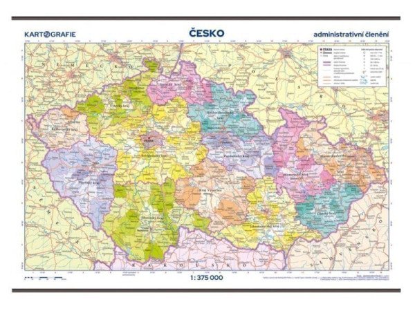 Česká republika - administrativní mapa 1 (2022)