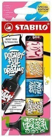 STABILO BOSS MINI by Snooze One - růžová oranžová modrá žlutá zelená a černá