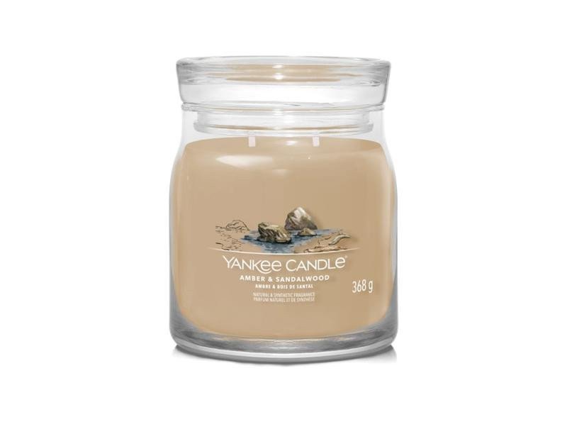 YANKEE CANDLE Amber  Sandalwood svíčka 368g  2 knoty Signature střední