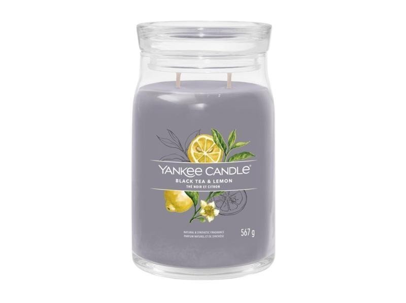 YANKEE CANDLE Black Tea  Lemon svíčka 567g  2 knoty Signature velký