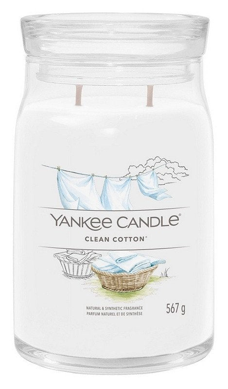 YANKEE CANDLE Clean Cotton svíčka 567g  2 knoty Signature velký