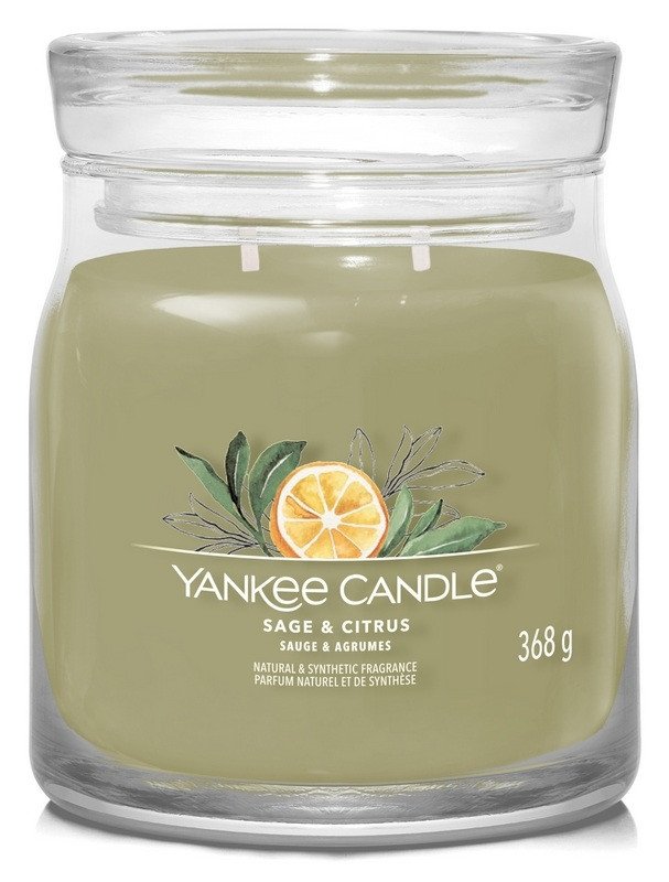 YANKEE CANDLE Sage  Citrus svíčka 368g  2 knoty Signature střední