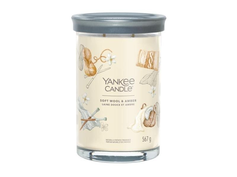 YANKEE CANDLE Soft Wool  Amber svíčka 567g  2 knoty Signature tumbler velký