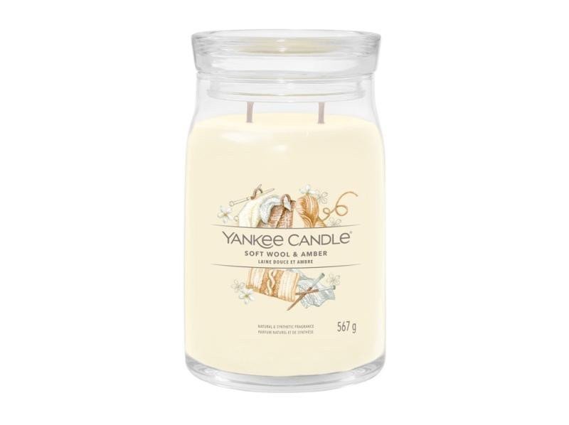 YANKEE CANDLE Soft Wool  Amber svíčka 567g  2 knoty Signature velký