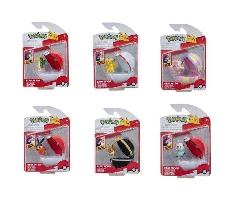 Pokémon Poké Ball Clip n Go - mix 6 motivů