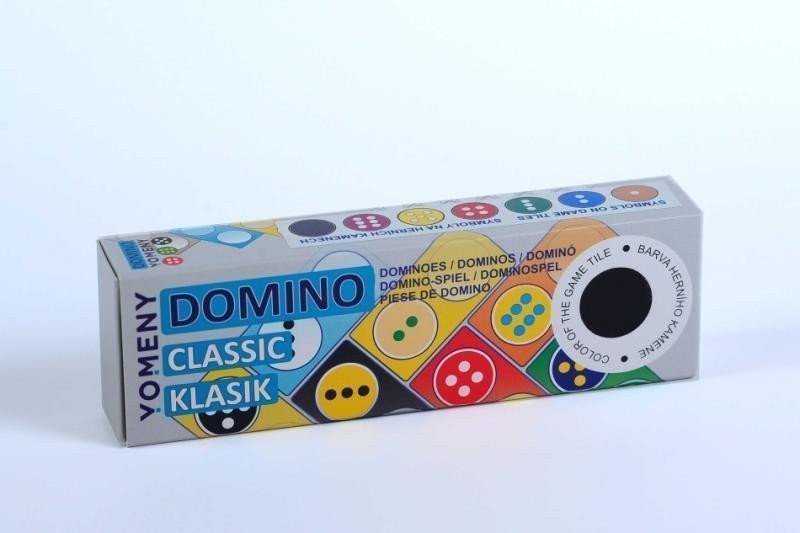 Domino YOMENY KLASIK - černý kámen černý puntík-bílý podklad