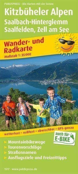 Kitzbühelské Alpy Saalbach-Hinterglemm Saalfelden-Zell am See 135 000  turistická a cykloturistická mapa