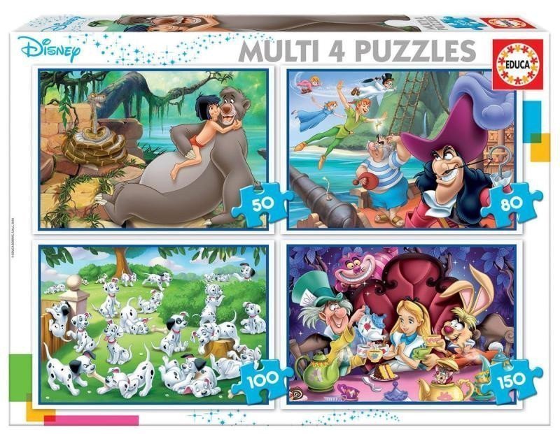 Puzzle Disney pohádky 4v1 5080100150 dílků