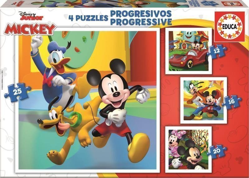 Puzzle Mickey a přátelé 4v1 12162025 dílků